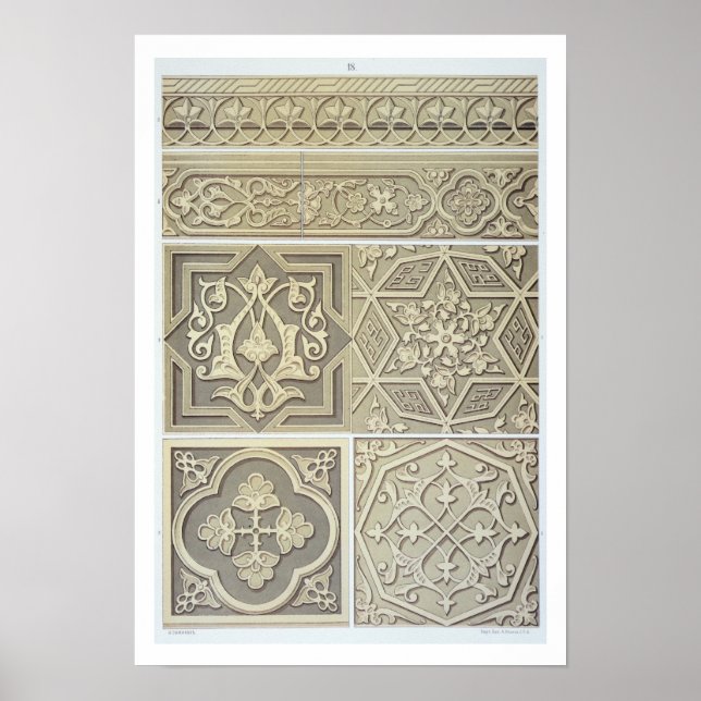 Arabic tile designs (color litho) poster (Front)