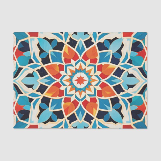 Arabic tile pattern lovers decoupage  tissue paper (Front)
