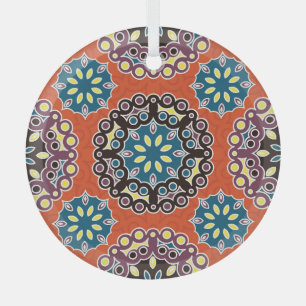 Arabic tile, vintage patchwork pattern. glass tree decoration