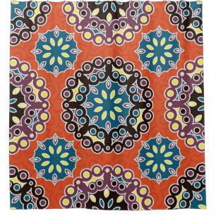 Arabic tile, vintage patchwork pattern. shower curtain