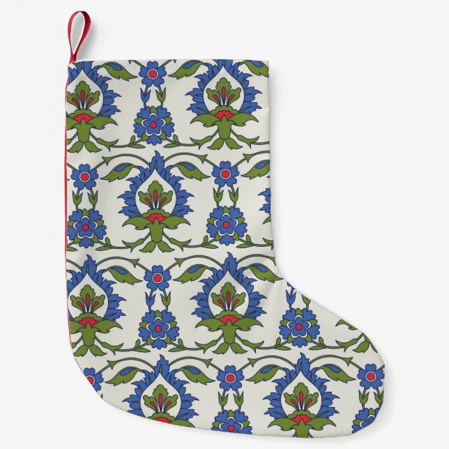 Arabic Traditional: Iznik Tile Seamless. Small Christmas Stocking (Front)