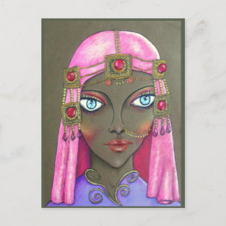 Arabic woman--original art postcard
