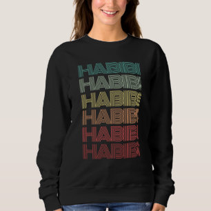 Arabic Word HABIBI Retro Halal Humor Arab Middle E Sweatshirt