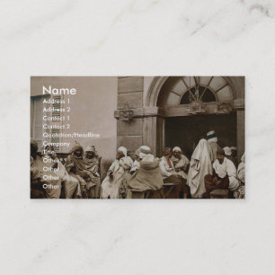Arabs at a cafe, Algiers, Algeria vintage Photochr Business Card