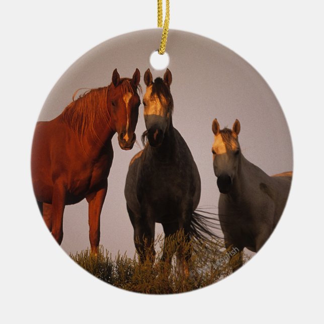 Arabs at Sunset Ceramic Tree Decoration (Front)