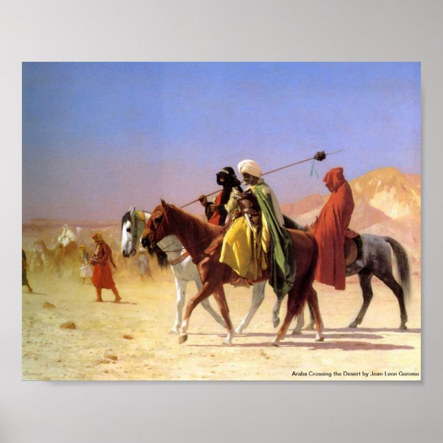 Arabs Crossing the Desert by Jean-Leon Gerome Poster (Front)