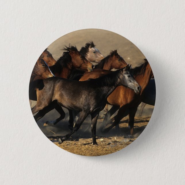 Arabs Running in the Desert 6 Cm Round Badge (Front)