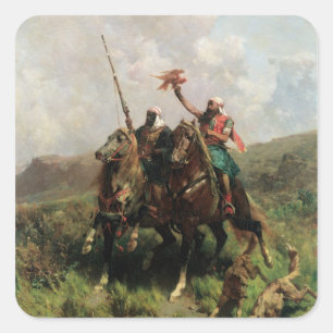 Arabs with a Falcon Square Sticker