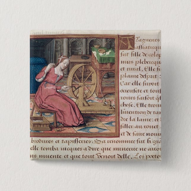 Arachne, from 'Vie des Femmes Celebres' 15 Cm Square Badge (Front)