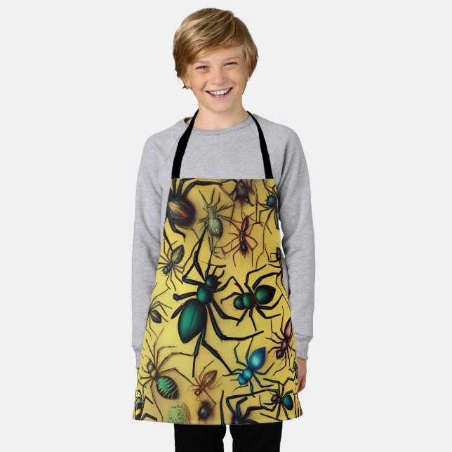 Arachnid Lovers Creepy Crawly Spiders, Apron (Worn)