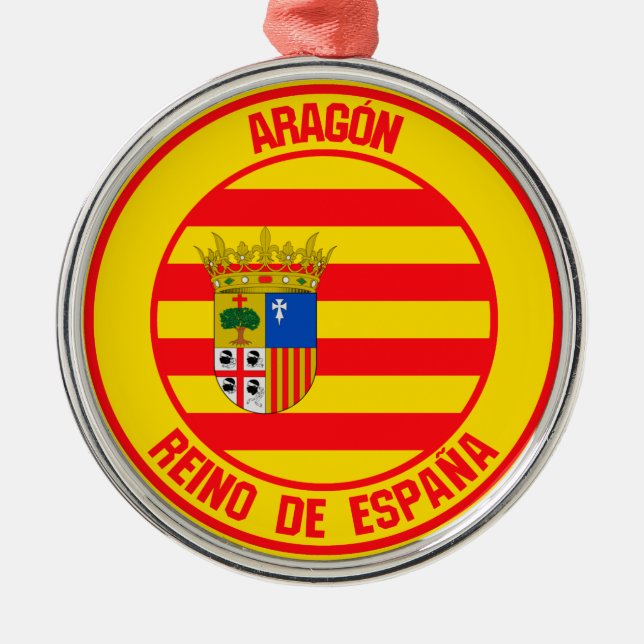 Aragón Round Emblem Metal Ornament (Front)
