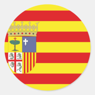 Aragon (Spain) Flag Classic Round Sticker