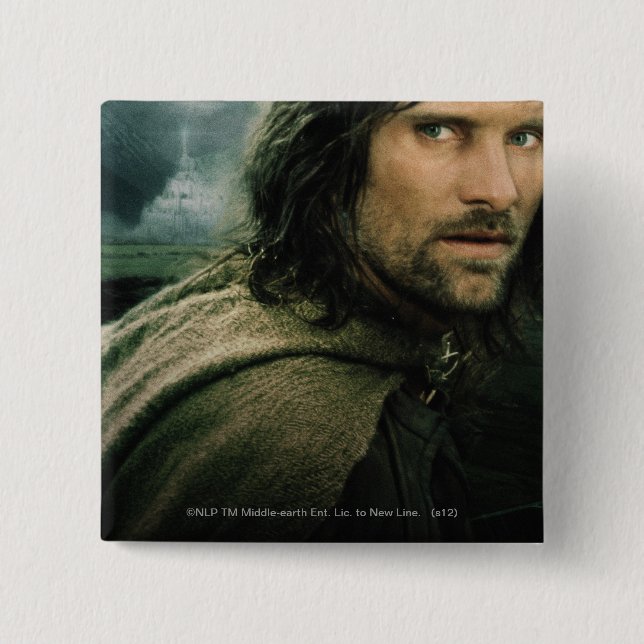 Aragorn Close Up 15 Cm Square Badge (Front)