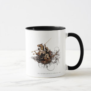 Aragorn Riding a Horse Vector Collage Mug
