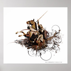 Aragorn Riding a Horse Vector Collage Poster