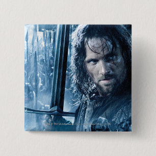 Aragorn Versus Orcs 15 Cm Square Badge