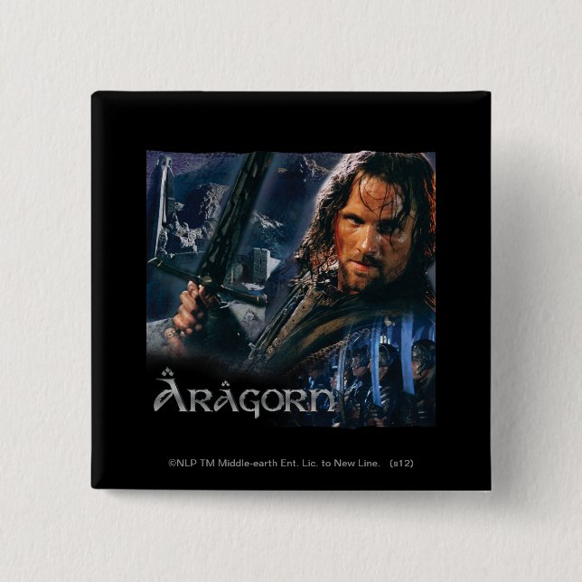 Aragorn With Army 15 Cm Square Badge (Front)