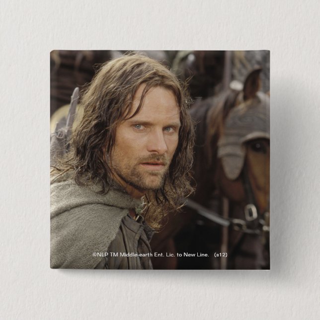 Aragorn with horse 15 cm square badge (Front)