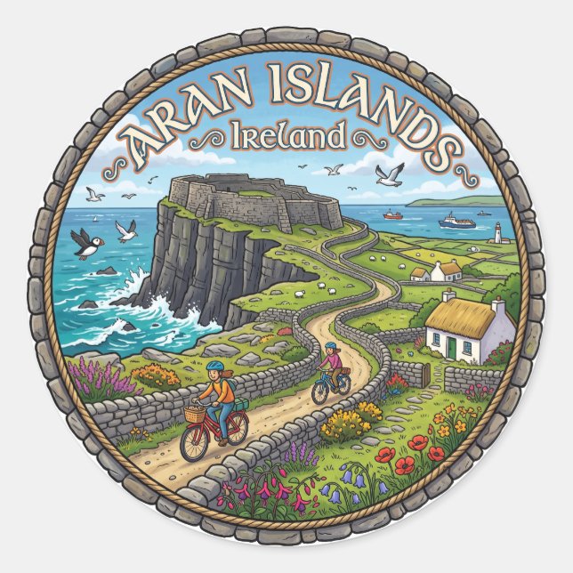 Aran Islands Ireland Classic Round Sticker (Front)