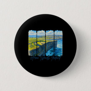 Aran Islands Ireland Traveling Trip Brushstroke Ar 6 Cm Round Badge