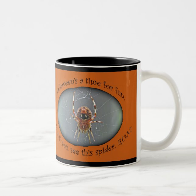 Araneus Orb Weaver Spider Halloween Mug (Right)