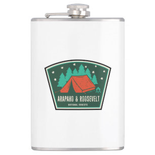 Arapaho And Roosevelt National Forests Camping Hip Flask