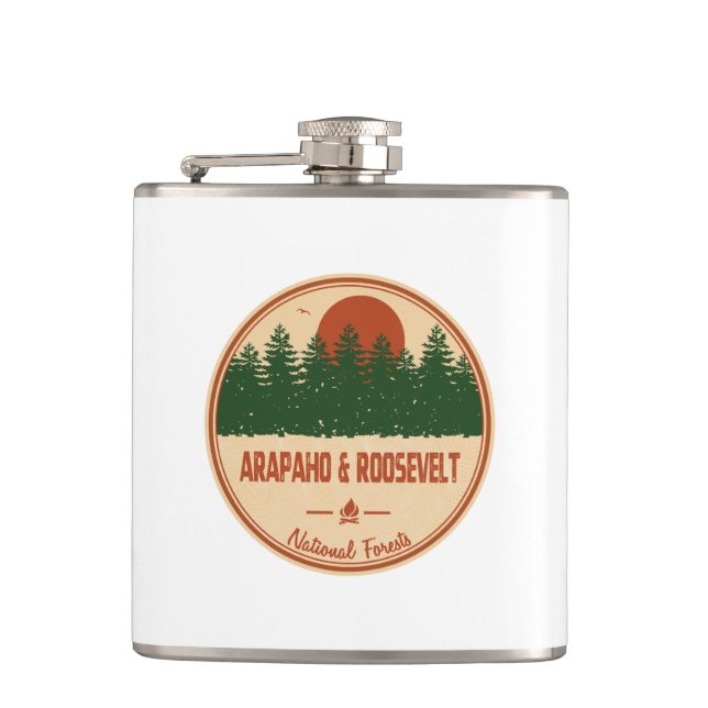 Arapaho And Roosevelt National Forests Hip Flask (Front)