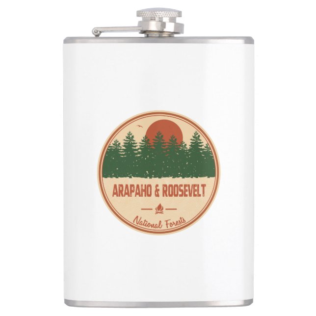Arapaho And Roosevelt National Forests Hip Flask (Front)