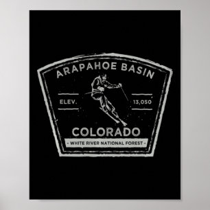 Arapahoe Sin Colorado Long Sleeve Snow Skiing Long Poster