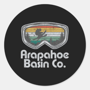 Arapahoe Sin Colorado Ski Mountain Skiing Retro Sk Classic Round Sticker