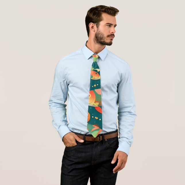 Arapaima Geometric Colourful Custom Pattern Tie (In Situ)