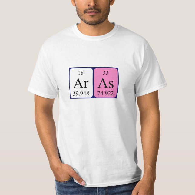 Aras periodic table name shirt (Front)