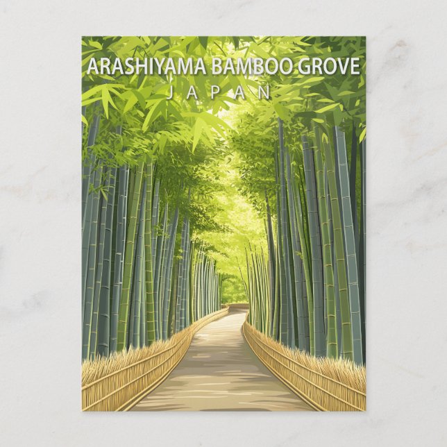 Arashiyama Bamboo Grove Japan Kyoto Nature Postcard (Front)