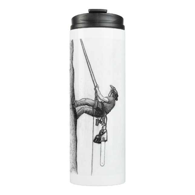 Arb Art Arborist Tree Surgeon Chainsaw card Thermal Tumbler (Front)