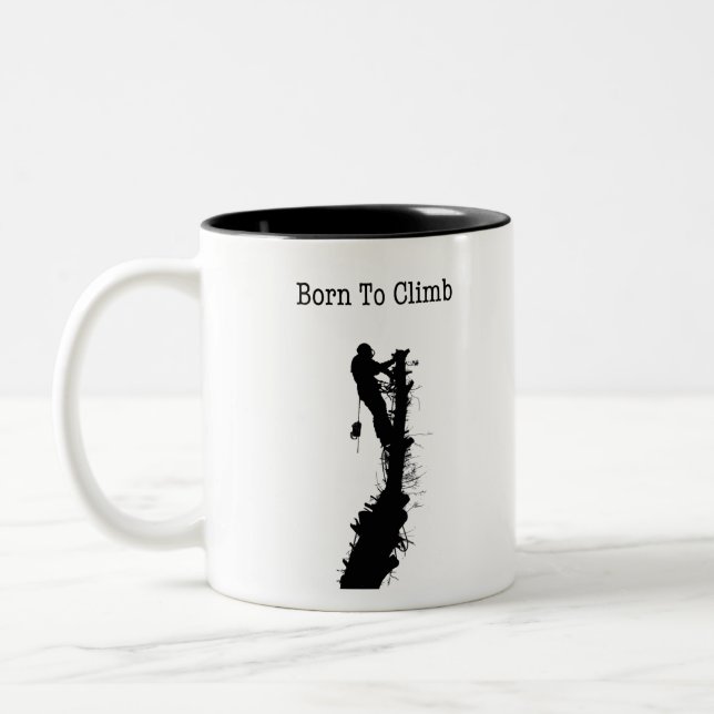 Arb Art Arborist Tree Surgeon Chainsaw Gift Two-Tone Coffee Mug (Left)