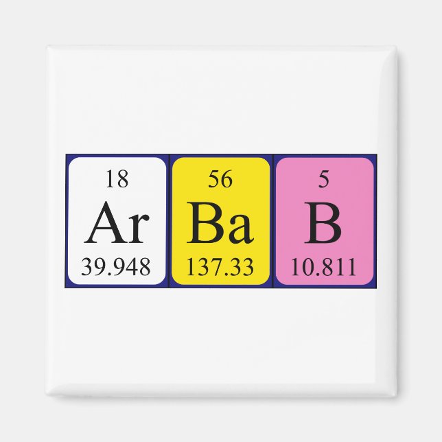 Arbab periodic table name magnet (Front)