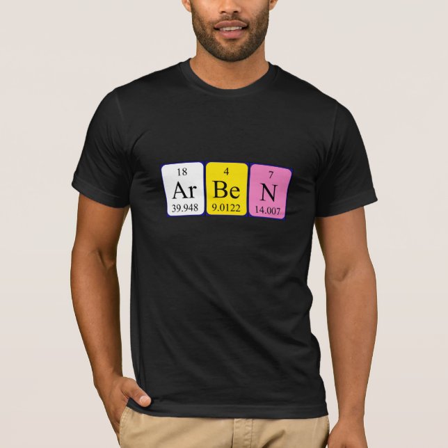 Arbën periodic table name shirt (Front)