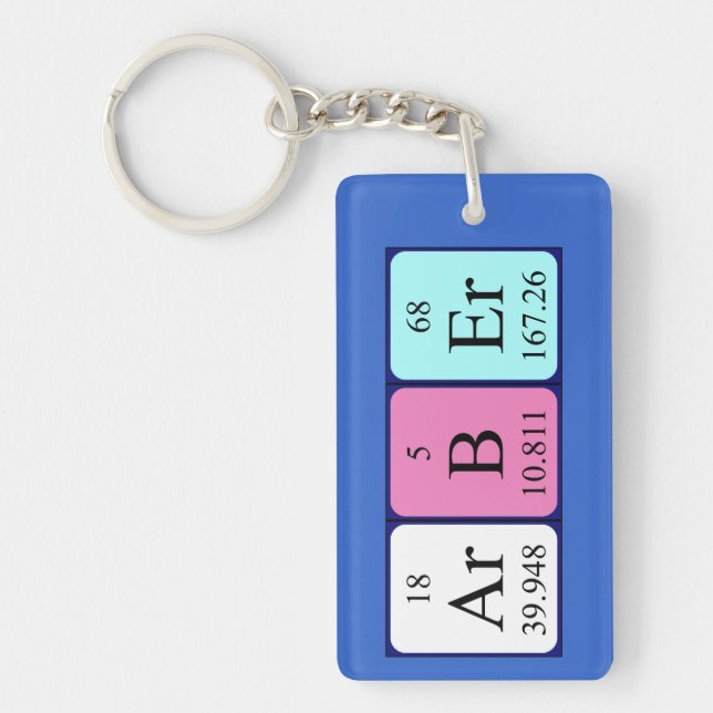 Arbër periodic table name keyring (Front)