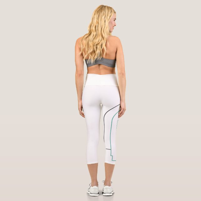 Arberor Branded White Cropped Leggings – Sleek Mod (Back)