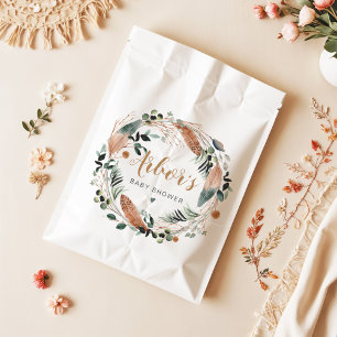 ARBOR Bohemian Feather Greenery Wreath Boho Favour Bag