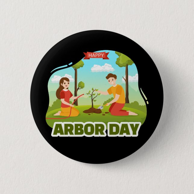 Arbor Day 6 Cm Round Badge (Front)