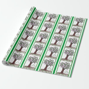 Arbor Day Artistic Tree Pink Blossoms Wrap Paper