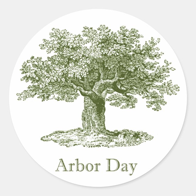 Arbor Day Classic Round Sticker (Front)