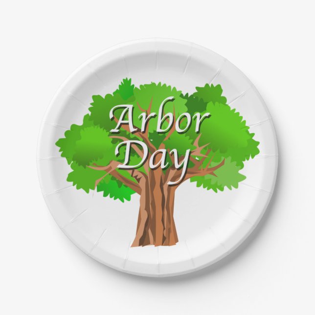 Arbor Day Holiday Paper Plate (Front)