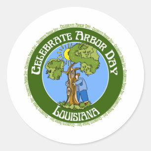Arbor Day Louisiana Classic Round Sticker