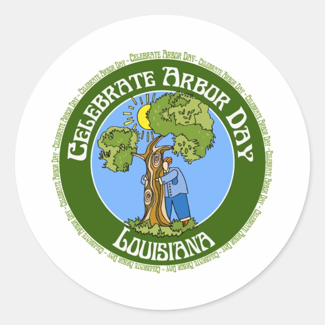 Arbor Day Louisiana Classic Round Sticker (Front)