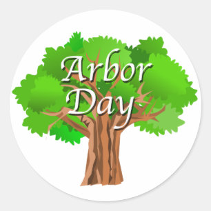 Arbor Day Tree Holiday Classic Round Sticker