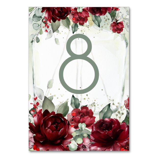 Arbor Of Roses Wedding Table Number Card (Front)