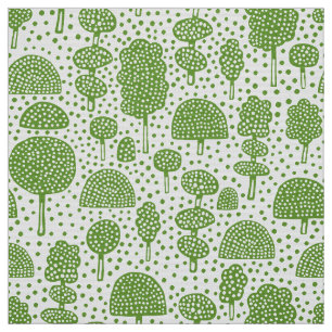 Arboretum 230715 - Avocado Green on White Fabric