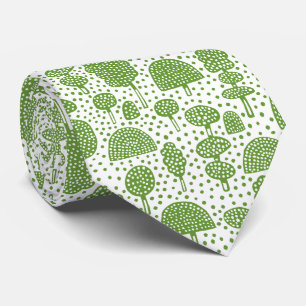 Arboretum 230715 - Avocado Green on White Tie